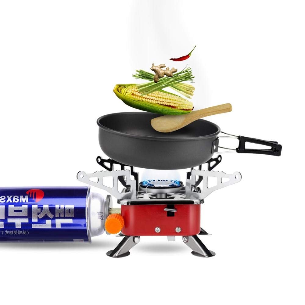 Portable Camping Gas Stove with 1 Butane Gas Canister | Foldable Mini Outdoor Burner for Trekking, Hiking, Picnic & Travel | with Adjustable Flame Control & Carry-Friendly Design - Image 3