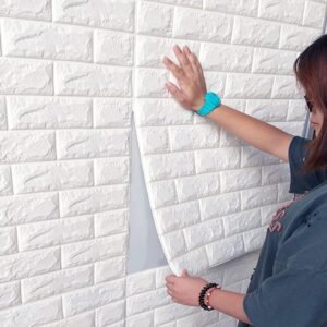 3D White Bedroom Wallpaper For Wall Pe Foam Wall Stickers Self Adhesive Diy Wall Decor (35 X 70Cm, Appx. 2.7Sq Feet ) (Bedroom, 1 )