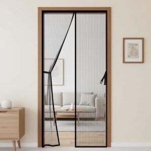 Magnetic Mosquito Door Net with Stay-Open Buckle – Heavy Duty Mesh Screen Door, Auto Close Magnets, Hands-Free Entry, Easy Install, Pet & Kid Friendly for Home