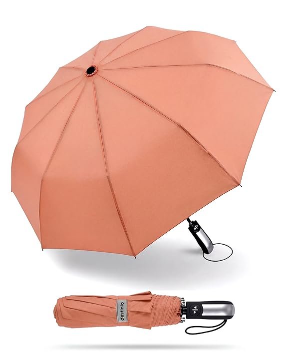 Umbrella for Man - Large Size, Fully Automatic, Windproof Fibreglass Ribs, UPF 50+ Sun Protection, Premium 210T Pongee, Foldable Travel Umbrella for Rain for Men